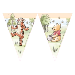 Papierfahnen-Girlande „Schlümpfe“, 2,3 m, 1 Stück