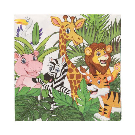 3-lagige Servietten „Jungle Mix“ 1/4, 33 x 33 cm, 20 Stück