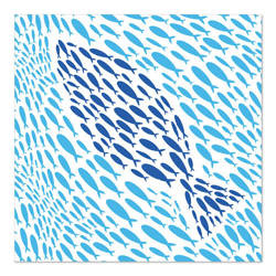 3-lagige Servietten „Fish Bank 1/4“, 33 x 33 cm, 20 Stück