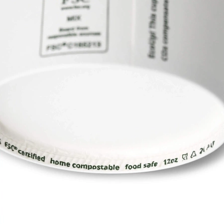 Weißer Pappbecher für Eis, 360 ml, Durchmesser 92 mm, 50 Stück
