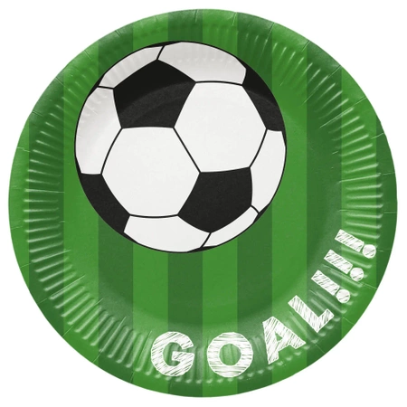 Runder Pappteller „Soccer Green“, Durchmesser 23 cm, 8 Stück