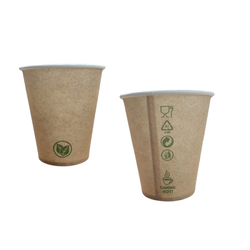 Kraftpapierbecher, Dispersionsbeschichtung, 250 ml, Durchmesser 80 mm, 50 Stück