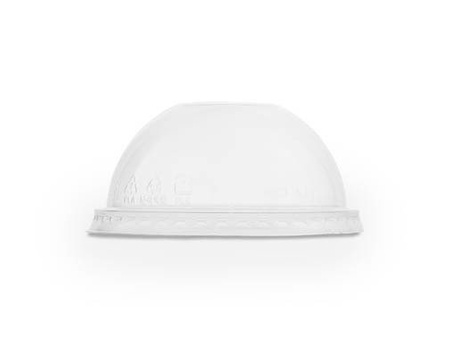 PLA-Deckel, gewölbt, ohne Öffnung, Durchmesser 95 mm, 100 Stück