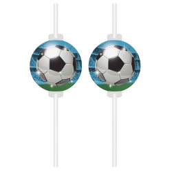 Papierstrohhalme „Fußball“ 22 cm, 4 Stück