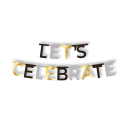 Papiergirlande „Let's Celebrate“, Länge 1,85 m, Höhe 13,8 cm, 1 Stück