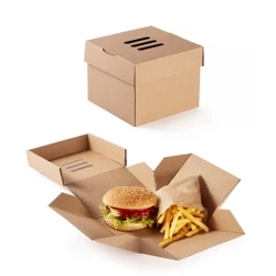 Aufklappbare Burger-Box, 15 x 15 x 10 cm, 100 Stück