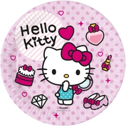Papierteller „Hello Kitty“, 23 cm, 8 Stück