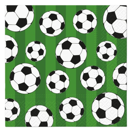 3-lagige Servietten „Soccer Ball“, 1/4, 33 x 33 cm, 20 Stück