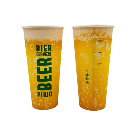 Papierbecher „Beer“ (Dispersion), 500/600 ml, Durchmesser 90 mm, 50 Stück