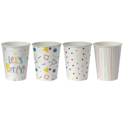 Papierbecher, Party Mix, Clarina, Ø 80 mm, 250 ml, 50 Stk.