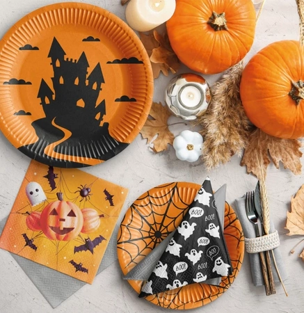 Runder Pappteller „Funny Halloween“, Durchmesser 18 cm, 8 Stück