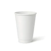 Weißer, doppelwandiger Papierbecher, glänzend, 350 ml, Durchmesser 90 mm, 25 Stück