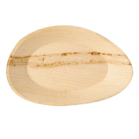 Ovaler Teller aus Palmblättern, 26 x 17 x 2,5 cm, 25 Stück