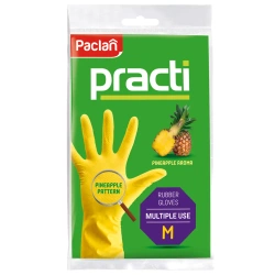 Gummihandschuhe, duftend, Ananas, Paclan Practi „M“, 1 Paar