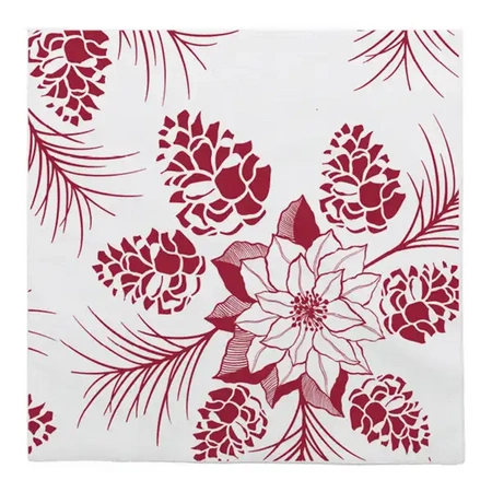 Premium-Servietten „a'la Leinen“, „Poinsettia“, 40 x 40 cm, 50 Stück