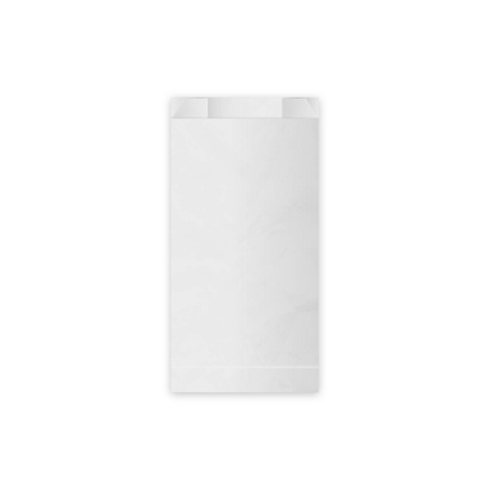 Weiße Papiertüte für Frühstücksbrötchen, 1,0 kg, 12+5 x 24 cm, 100 Stück