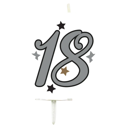 Milestone-Geburtstagskerze „18“, 1 Stück