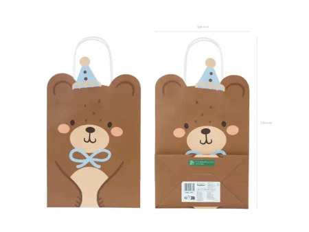 Geschenkpapiertüte „Bär“, 18 × 29 × 10,5 cm, 1 Stk.