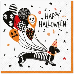 3-lagige Servietten „Spooky Dachshund / Halloween“, 1/4, 33 x 33 cm, 20 Stück