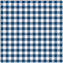Zweilagige Servietten „Gingham Navy“ / „Karomuster“ 33 x 33 cm, 50 Stück