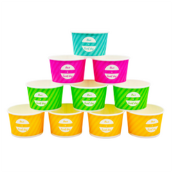 Papierbecher für Eis, verschiedene Farben, 160 ml, Durchmesser 90 mm, Höhe 45 mm, 50 Stück