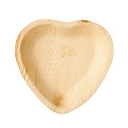 Teller aus Palmblättern „Herz“ 15,5 x 3 cm, 25 Stück