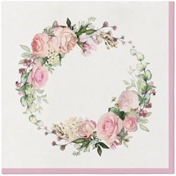 Premium-Airlaid-Servietten, „Delicate Roses“, 1/4, 40 x 40 cm, 50 Stück