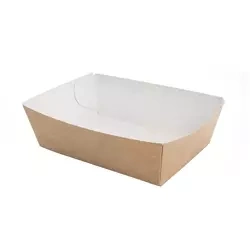 Tiefe Papierschale aus Kraftpapier, 9 x 6 x 3 cm, 100 Stück