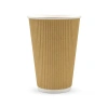 Papierbecher geriffelt braun, Dispersion, 450 ml, Ø 90 mm 25 Stk.