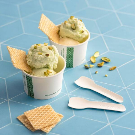 Weiße Papierservietten für Eiscreme, 9 cm, 50 Stück