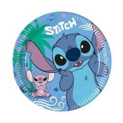Papierteller „Stitch & Angel“, 20 cm, 8 Stück