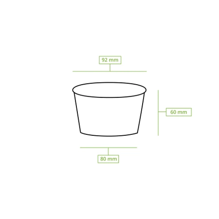 Kraftpapier-Eisbecher, 270 ml, Durchmesser 92 mm, 50 Stück