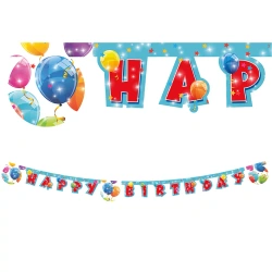 Geburtstagsgirlande aus Papier „Sparkling Balloons“, 2 m, 1 Stück