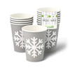 Grauer Pappbecher, Dispersionspapier, „Winter“, 350 ml, Durchmesser 90 mm, 50 Stück