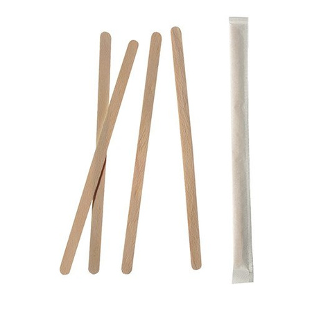 Holz-Rührstäbchen 17,8 cm einzeln verpackt 1000 Stück.