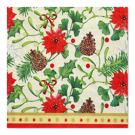 3-lagige Servietten „Winterly“ 1/4, 33 x 33 cm, 100 Stück