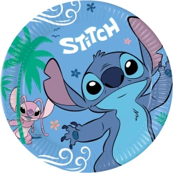 Papierteller „Stitch & Angel“, 23 cm, 8 Stück