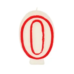 Weiße Geburtstagskerze mit der Zahl „0“, 1 Stück