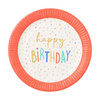 Runder Pappteller „Happy Birthday“, Durchmesser 23 cm, 10 Stück