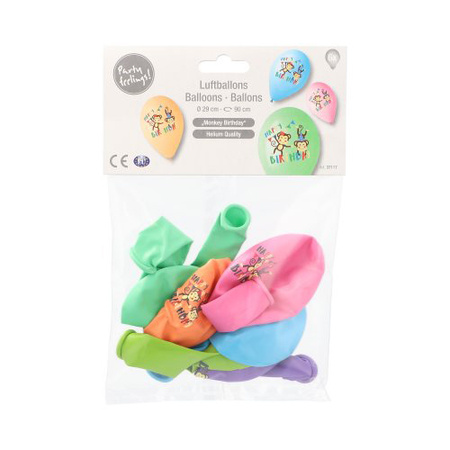 Luftballons „Happy Birthday“ – Mix, 29 cm, 6 Stück