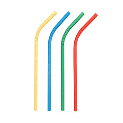 Flexible Papierstrohhalme, verschiedene Farben, 6/200 mm, 100 Stück