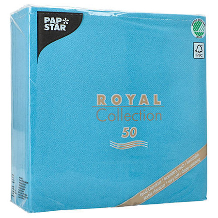 Servietten „Royal Collection“, türkis, 1/4, 3-lagig, 40 x 40 cm, 50 Stück