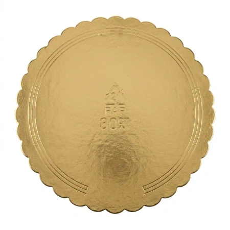 Tortenunterlage, dick, beidseitig gold‑schwarz, 30 cm, 1 Stück