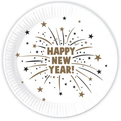 Pappteller „Happy New Year“, 23 cm, 8 Stück