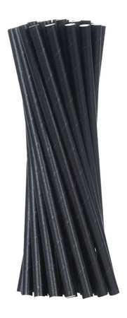 Schwarze Papierstrohhalme, 8/205 mm, 160 Stück
