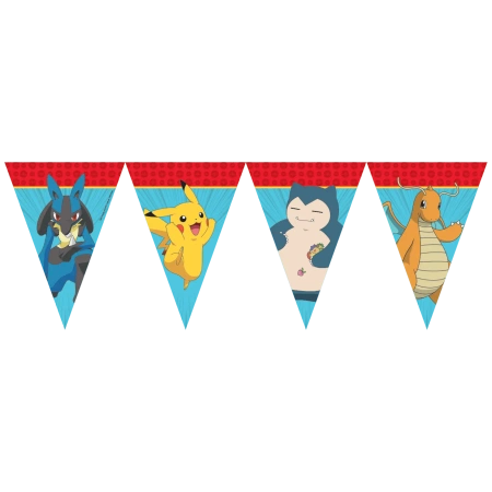 Papierflaggen-Girlande „Pokémon“, 2,3 m, 1 Stück
