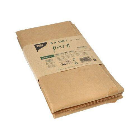 Papiermüllsäcke, 120 l, 95 x 70 x 25 cm, 3 Stück