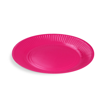 Papier teller rund, fuchsia / rosa, D. 23 cm, 10 St.