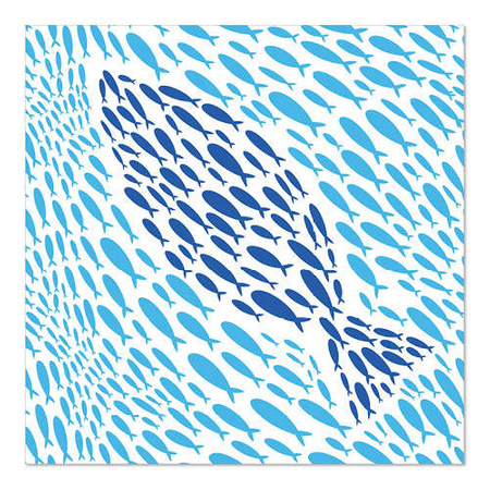 3-lagige Servietten „Fish Bank 1/4“, 33 x 33 cm, 20 Stück