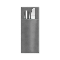 Premium-Besteckbeutel, grau, 40 x 32 cm, 50 Stück